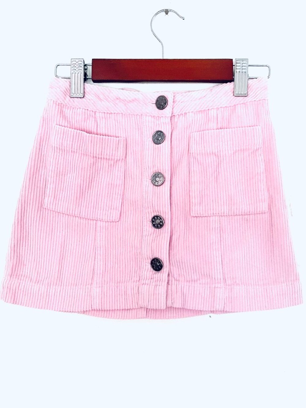 EGG Pink Button-up Corduroy Skirt Sz  8Y